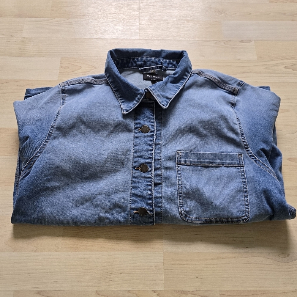 Well Worn Denim Pocket Jacket Size Large